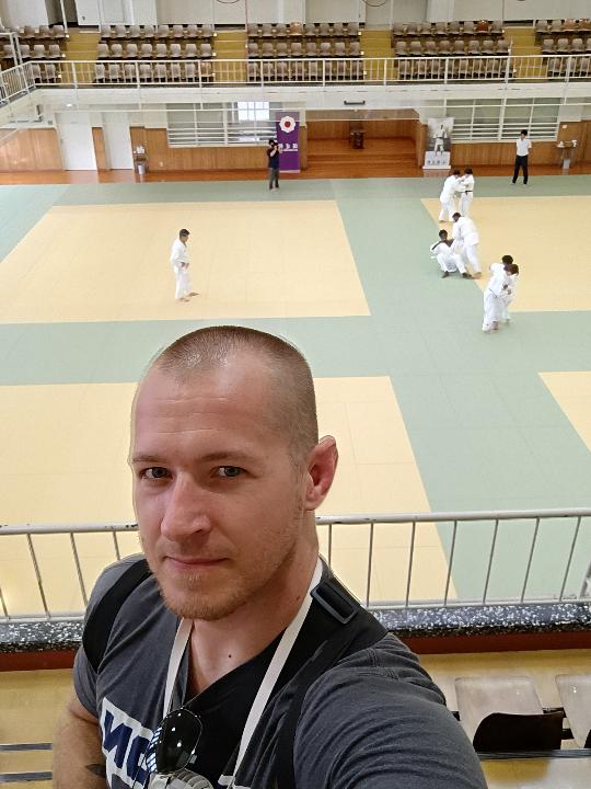 Coach Mike at the Kodokan judo institute in Tokyo
