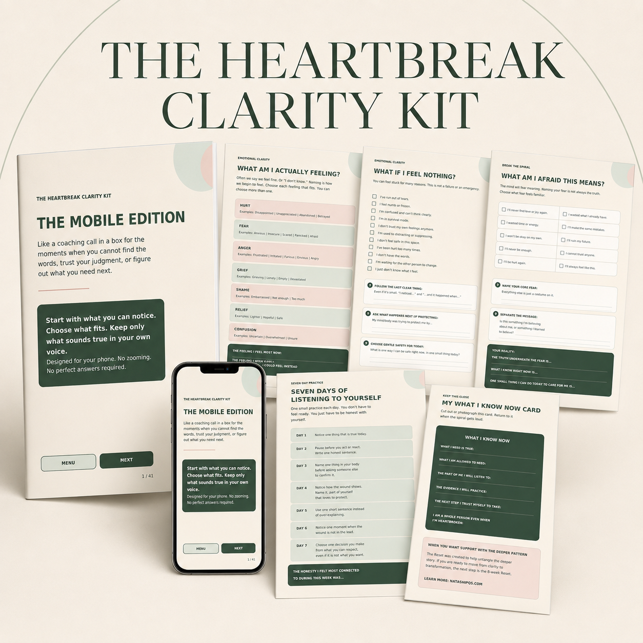 Heartbreak Clarity Kit — interactive mobile edition with guided AI prompts