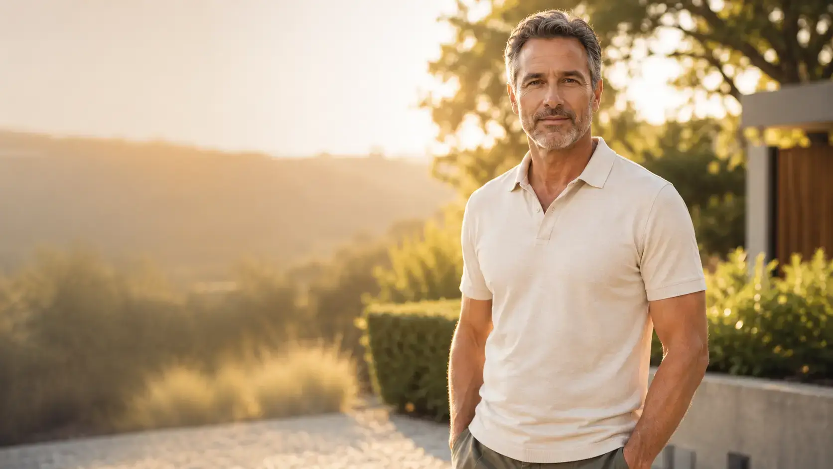 Confident man outdoors — Hormone Optimization — Revival Longevity and Wellness Winter Park Florida