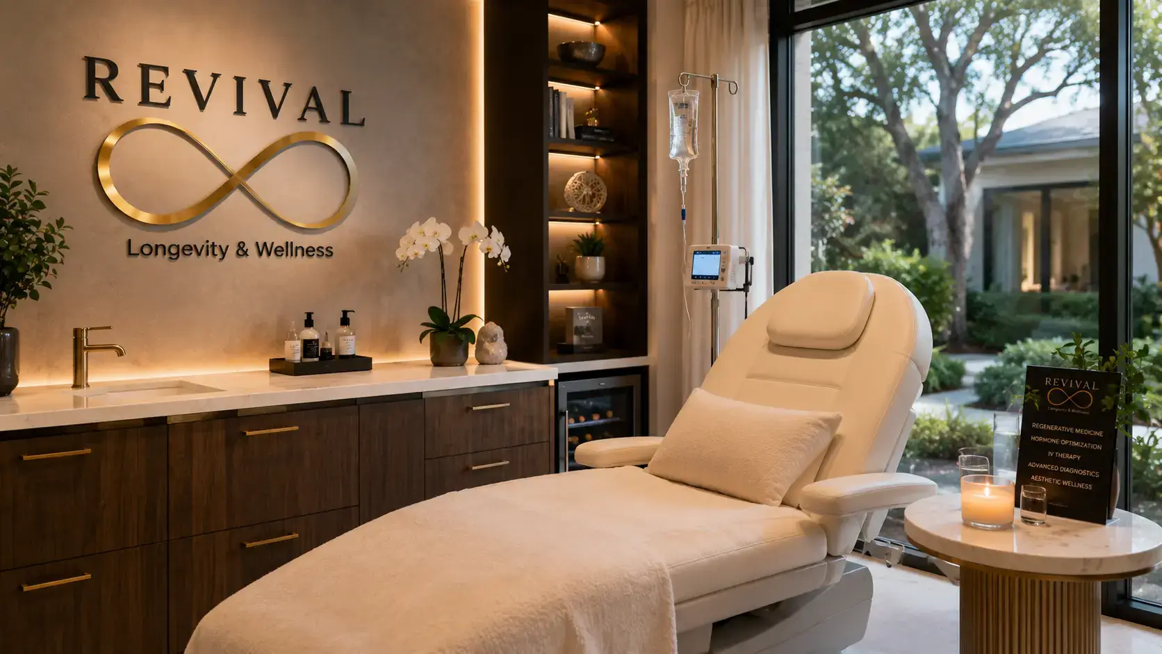 Revival Longevity & Wellness treatment room Winter Park regenerative health therapy