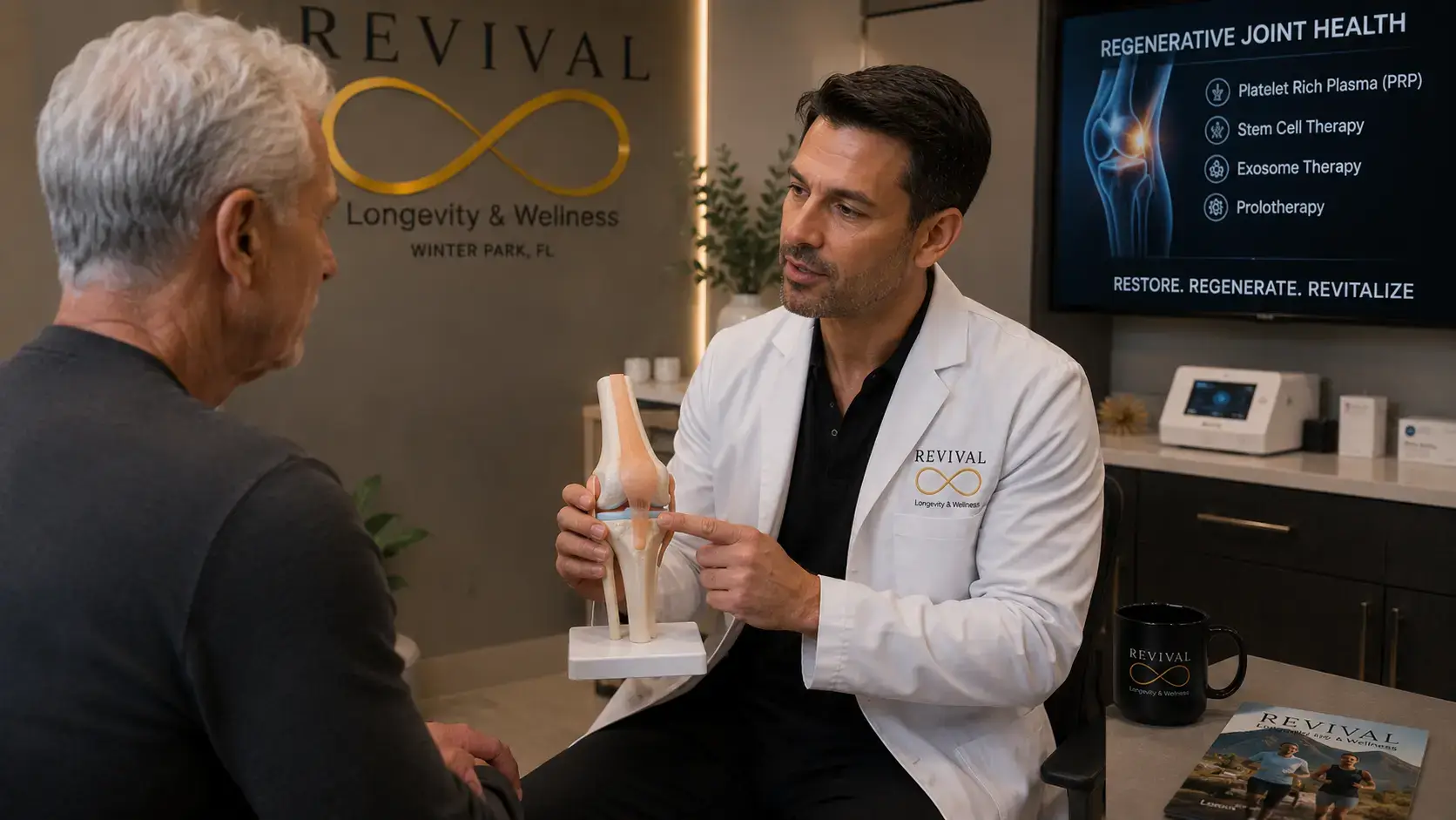 Comprehensive regenerative medicine consultation and treatment planning for joint health at Revival Longevity & Wellness Winter Park Florida Comprehensive regenerative medicine consultation and treatment planning for joint health at Revival Longevity & Wellness Winter Park Florida