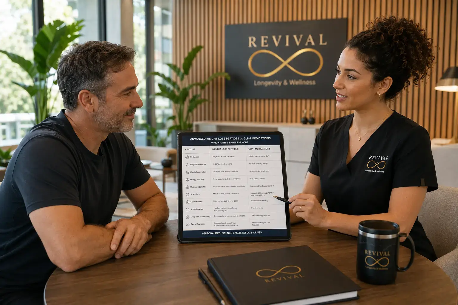 Personalized peptide therapy consultation for weight loss optimization at Revival Longevity & Wellness Winter Park Florida