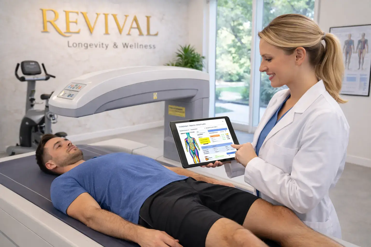 DEXA body composition scanning and metabolic analysis at Revival Longevity & Wellness Winter Park Florida