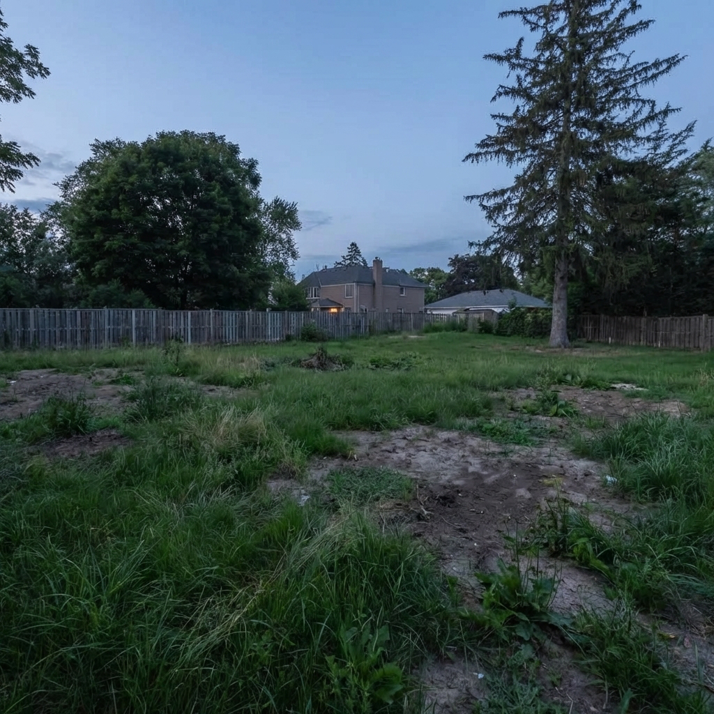 Before: Bare backyard