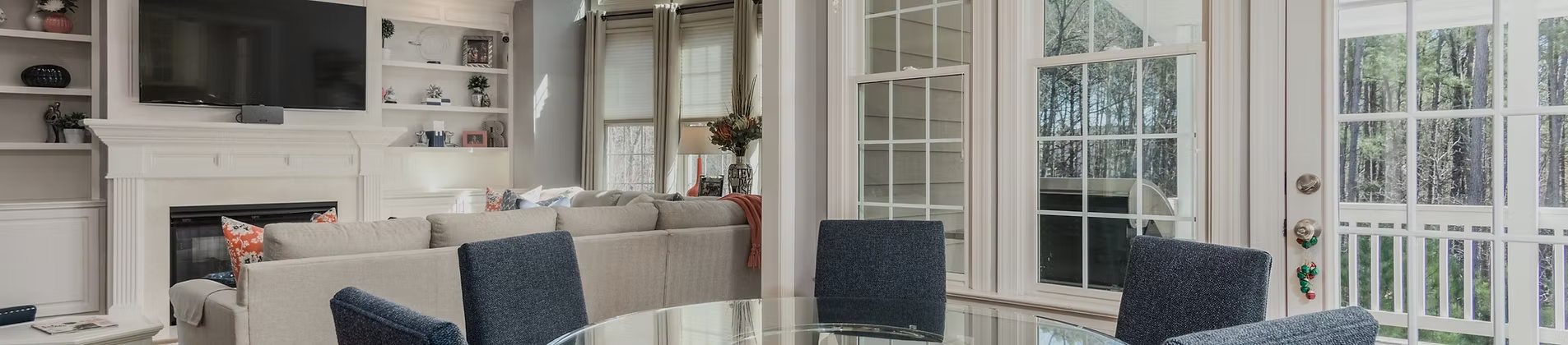 Bright, sparkling residential home interior in natural daylight