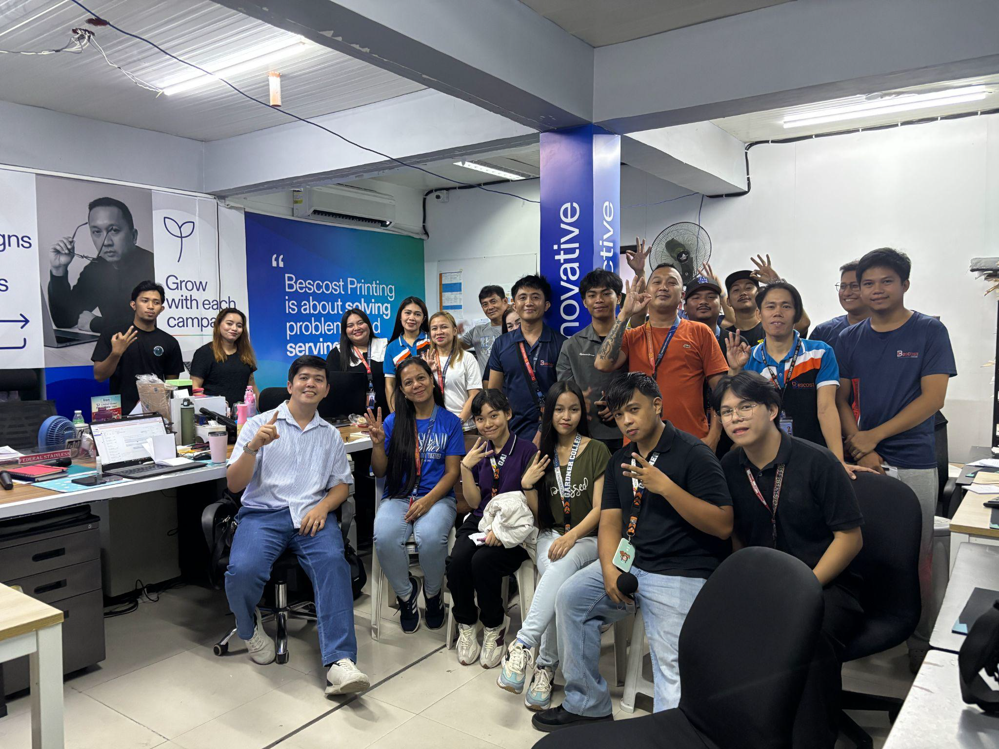 The Bescost Printing team in action—collaborating across departments to deliver end-to-end signage solutions with quality, speed, and care.