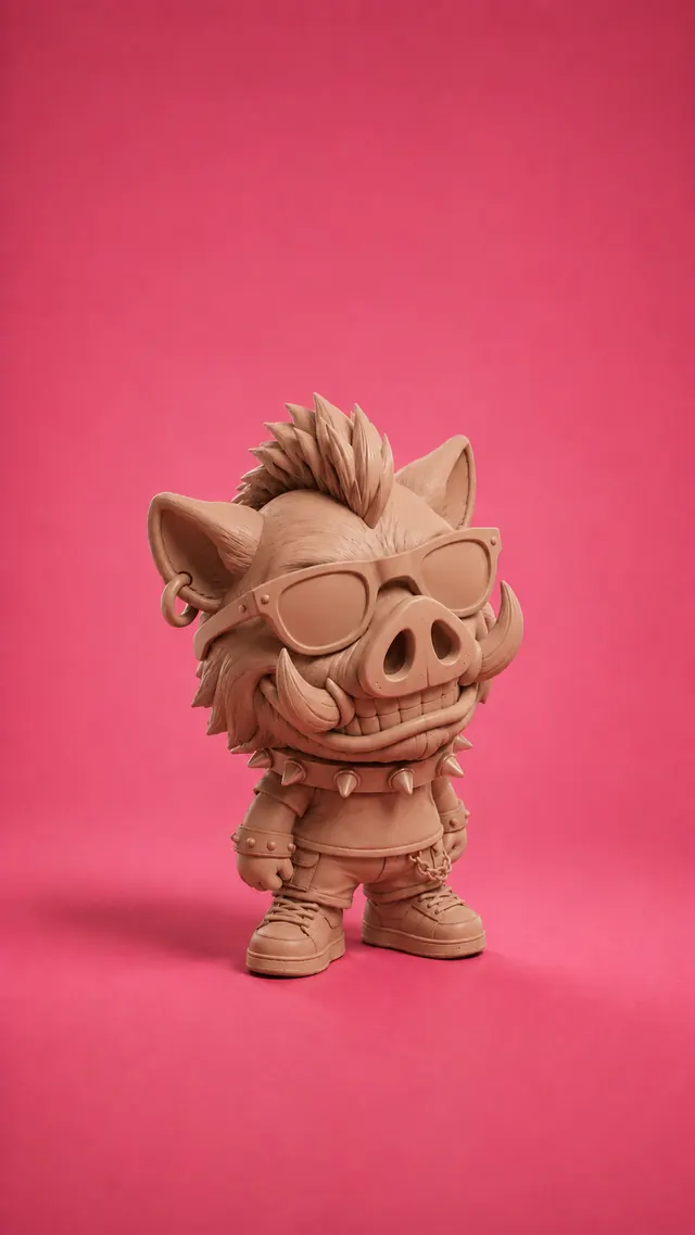 Escultura digital del personaje