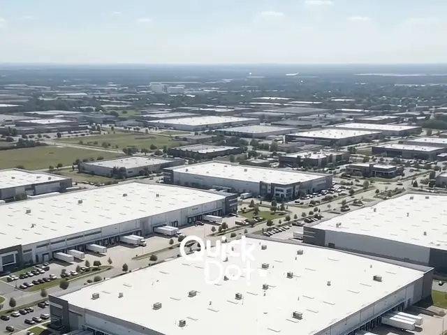Toma aérea con dron de una zona industrial