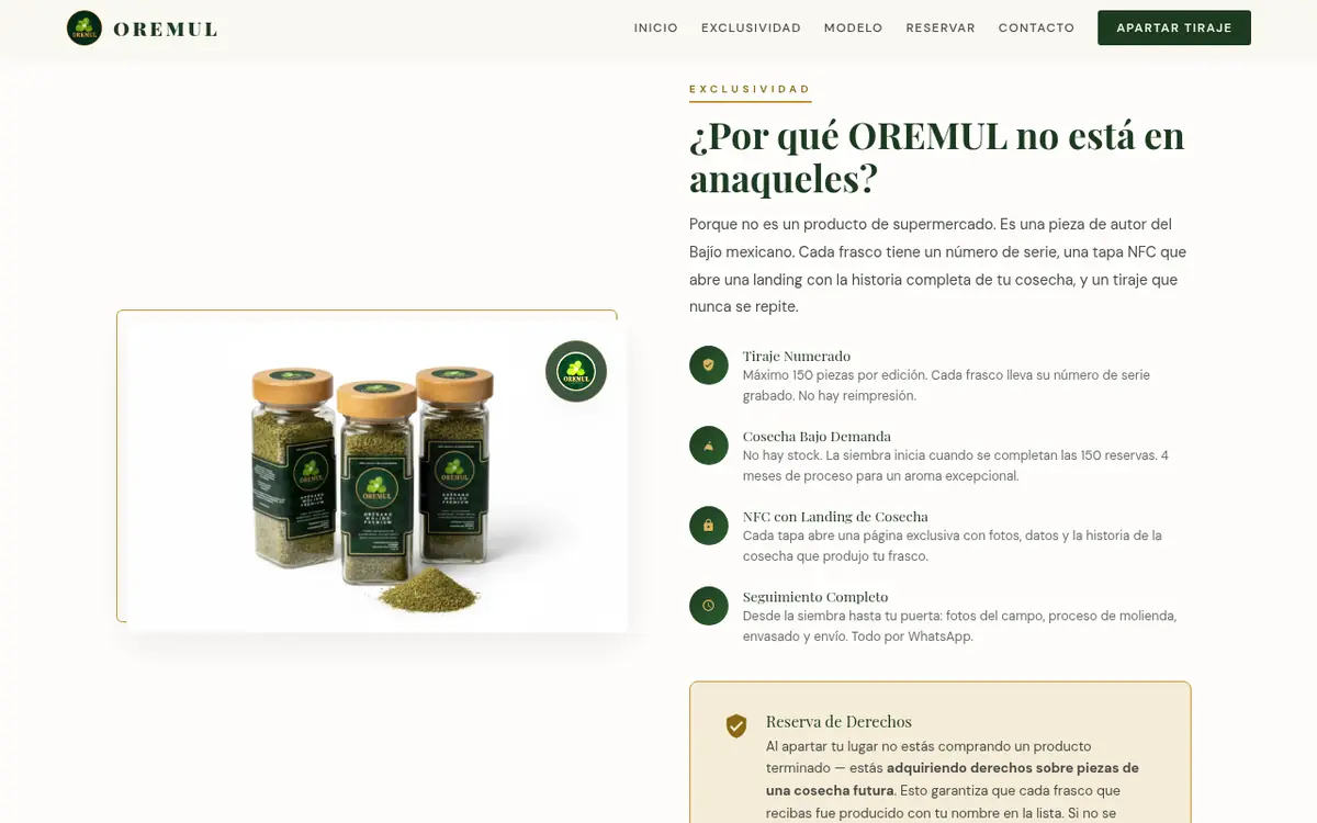 OREMUL: la marca del sitio en computadora
