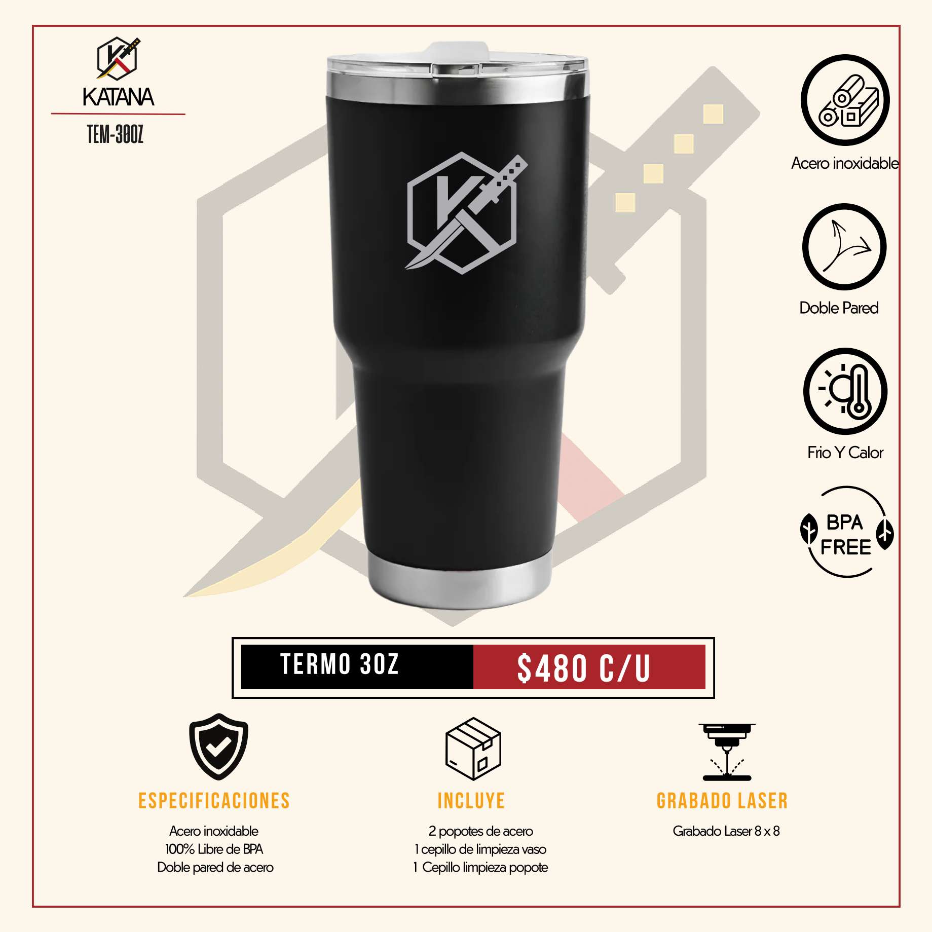 Catálogo Katana de termos 12 oz 20 oz y 30 oz