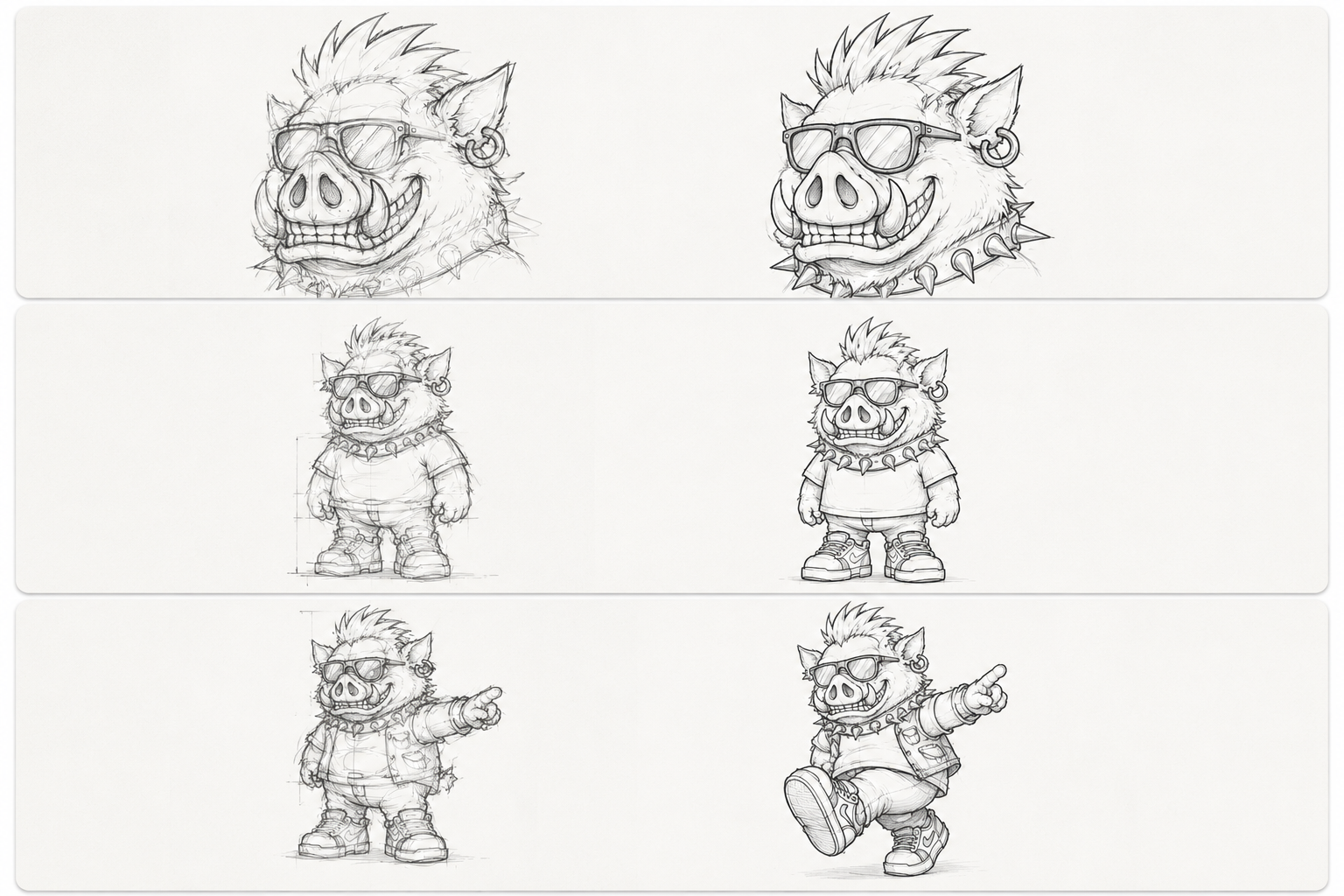 Character sheet de Cerdo Gráfico Art Toy