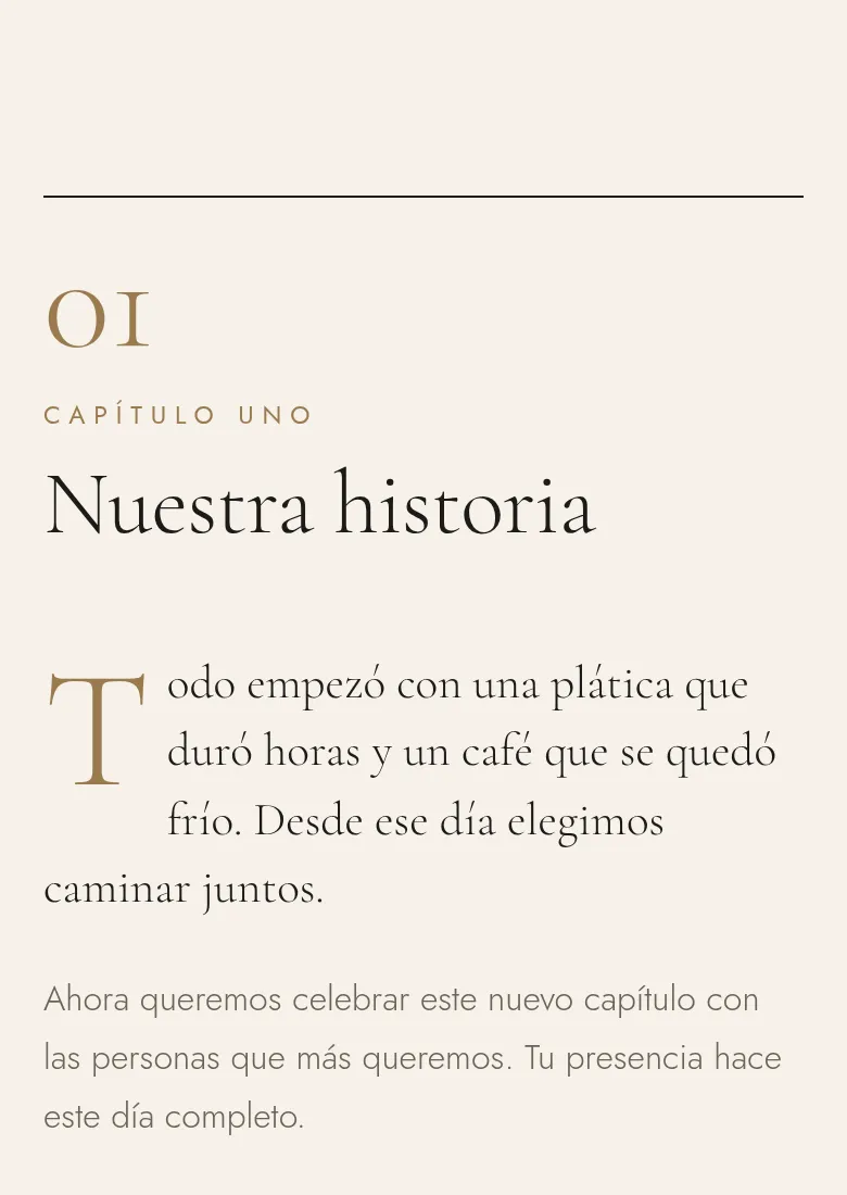 Ejemplo real: Nuestra historia