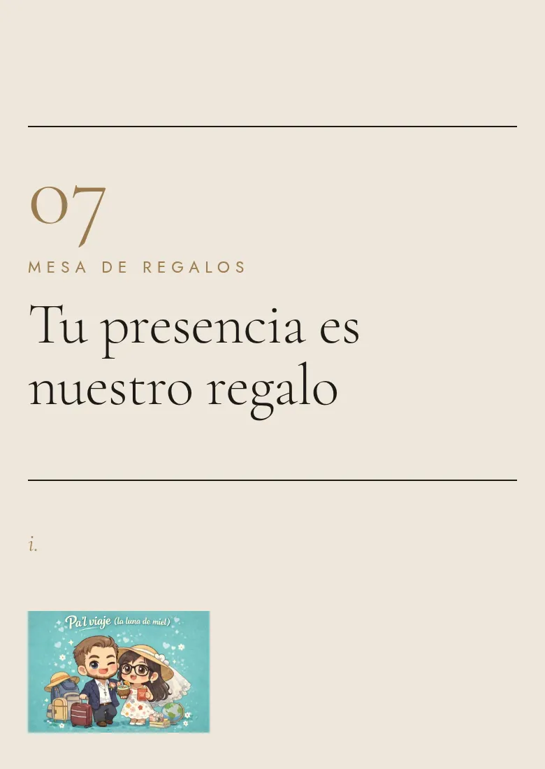 Ejemplo real: Mesa de regalos