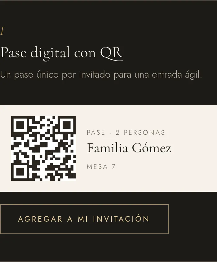 Ejemplo real: Pase digital con QR