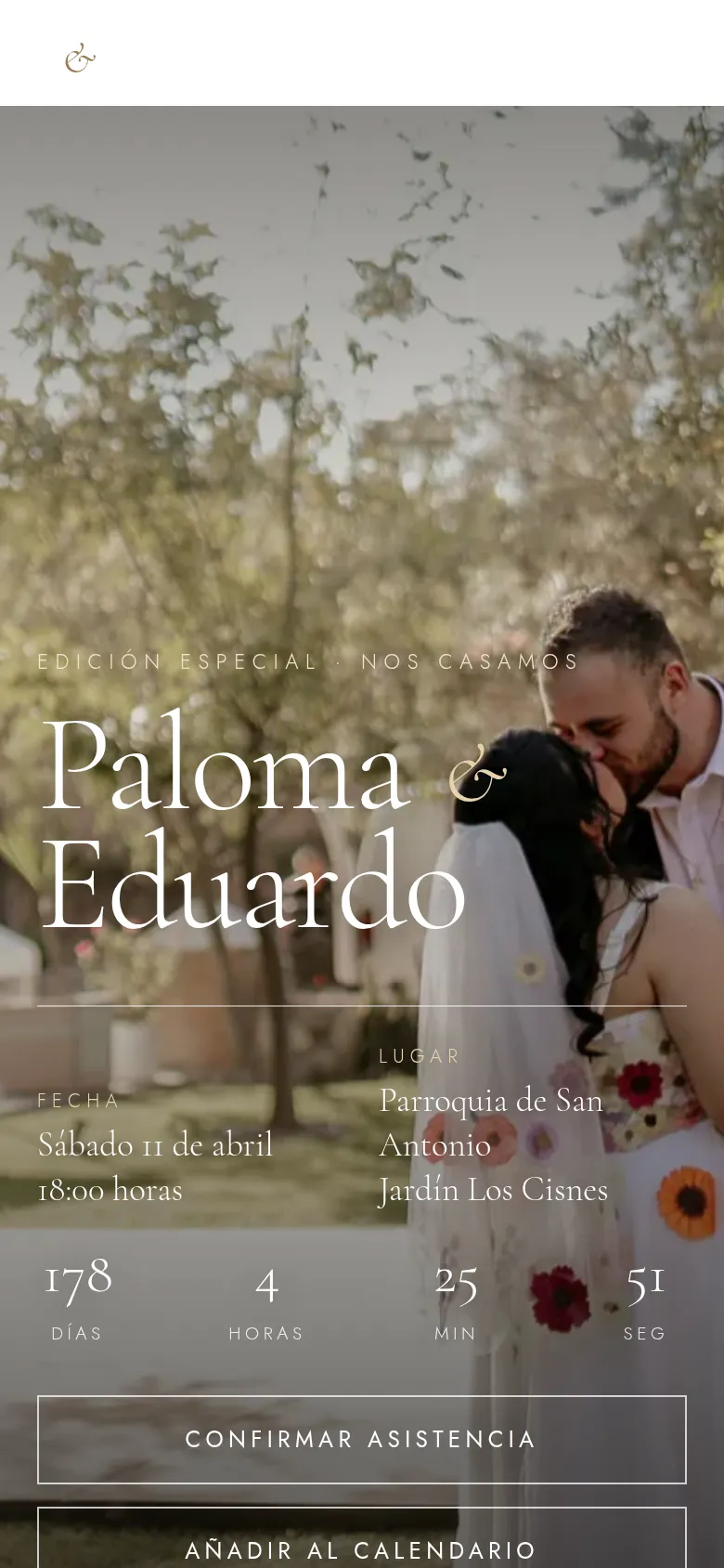 Ejemplo real: Portada con cuenta regresiva