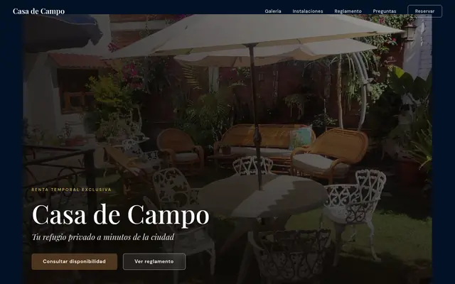 Sitio de Casa de Campo en computadora