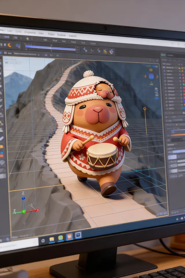 Inti en 3D dentro de Blender