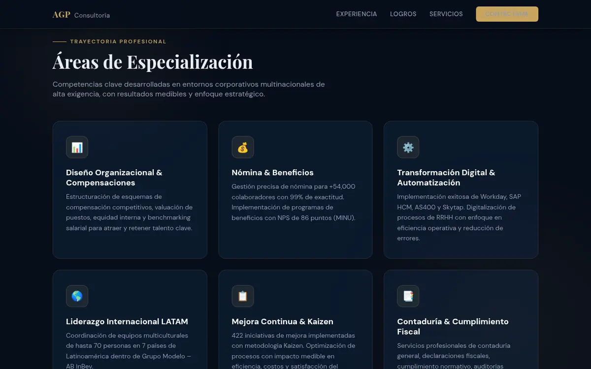 Ana Gabriela Ponce: especialidades del sitio en computadora