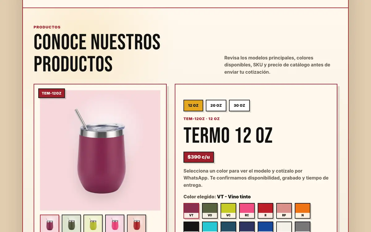 Katana Ags: productos del sitio en computadora
