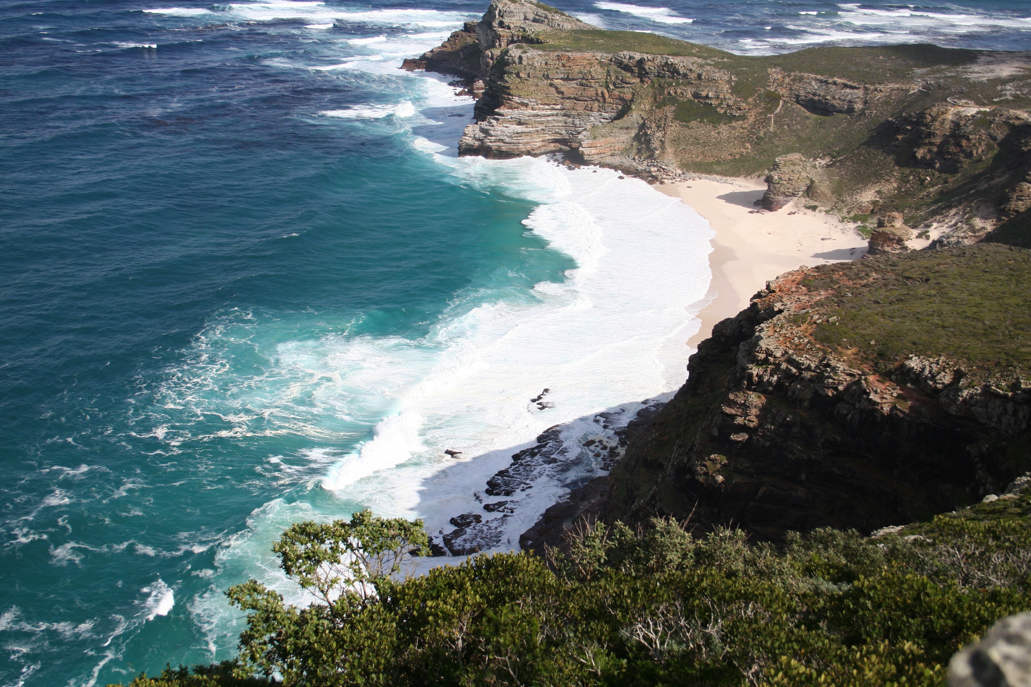 Cape Point coastline, turquoise surf against the cliffs