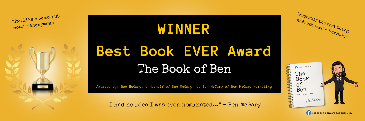 Winner - Best Book Ever | The Book of Ben by Ben McGary