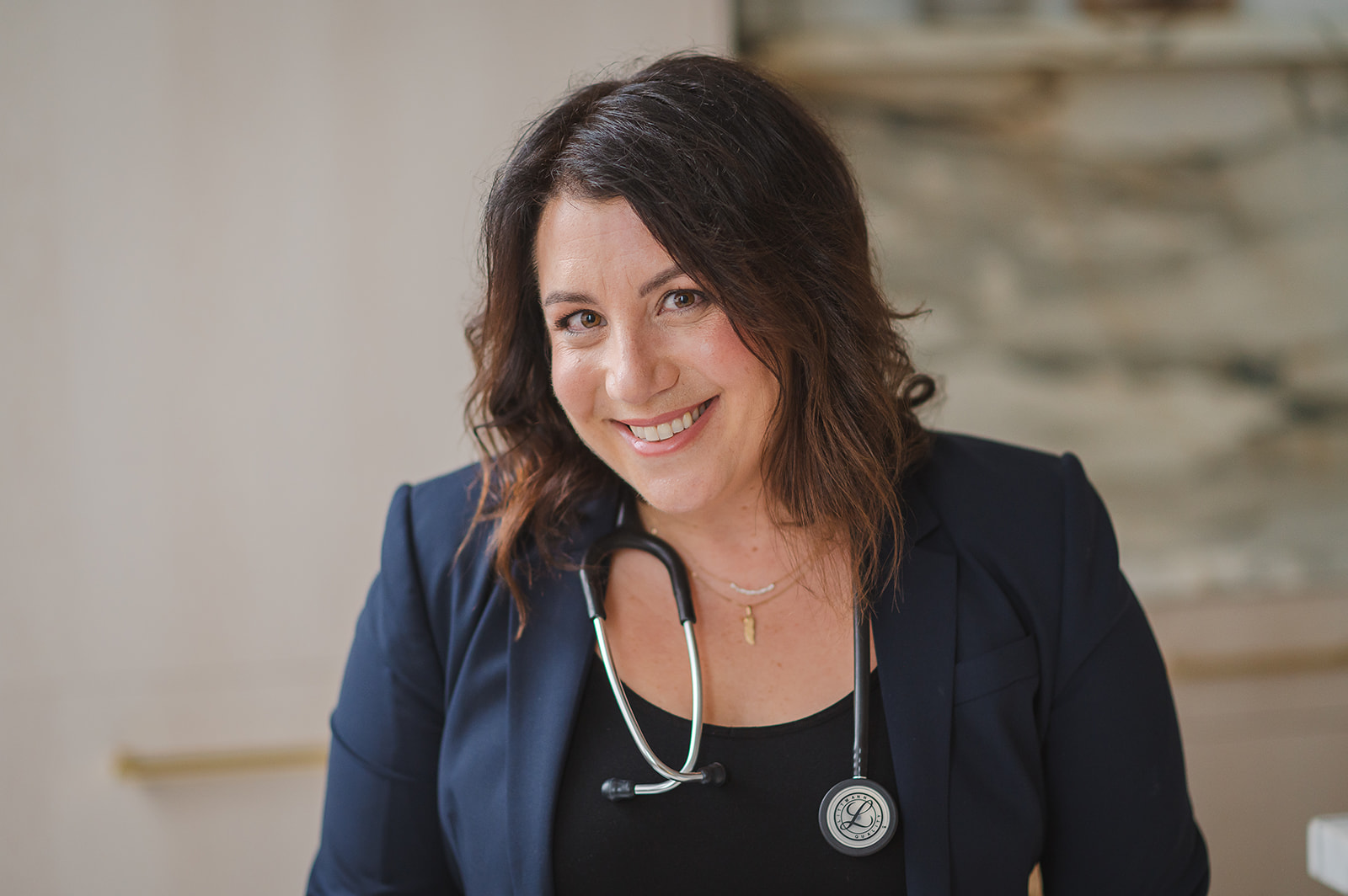 Dr. Laura Brass with her stethoscope