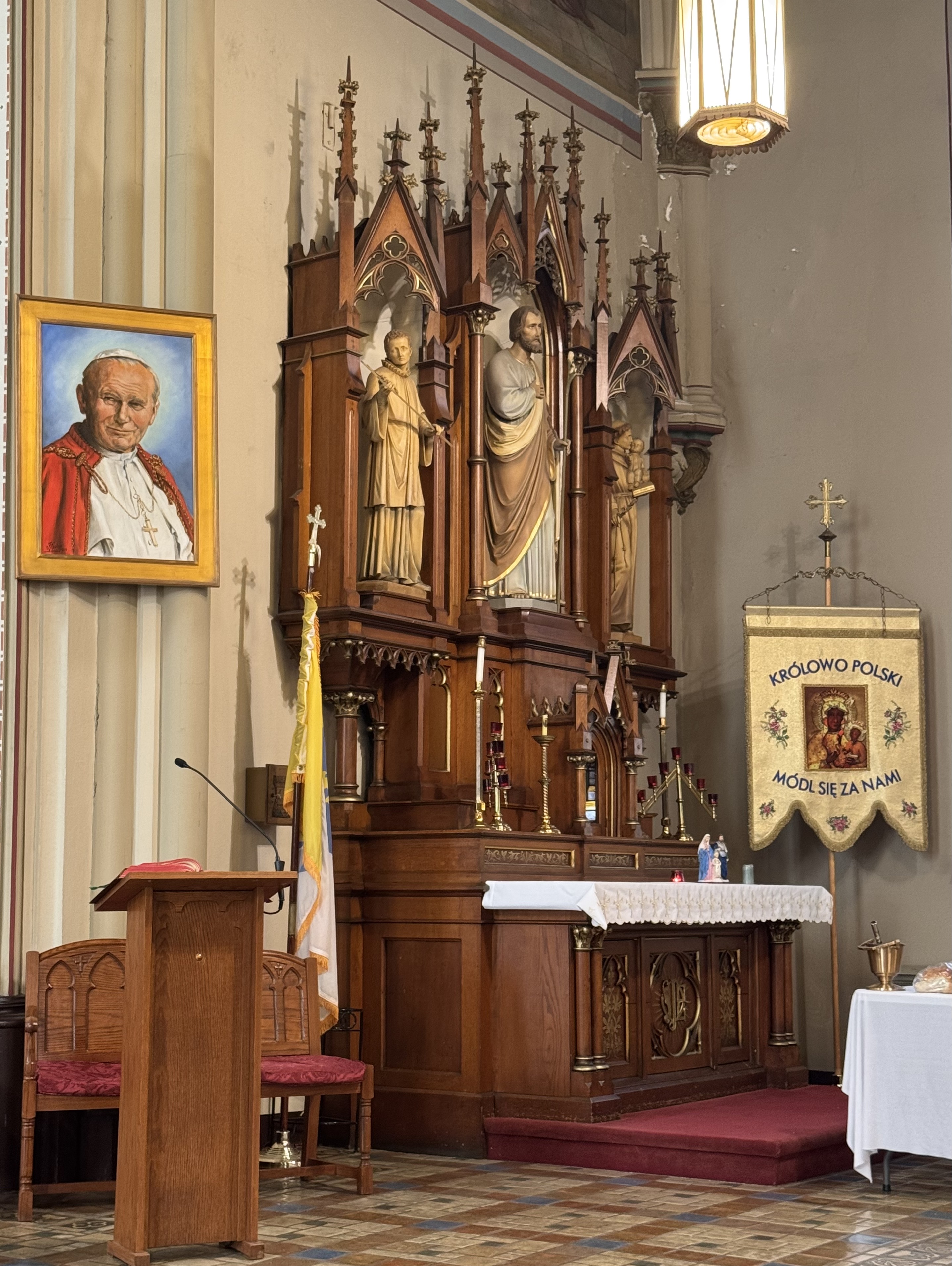 Wooden altar at St. Agatha