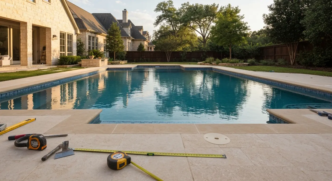 New pool construction in Dallas