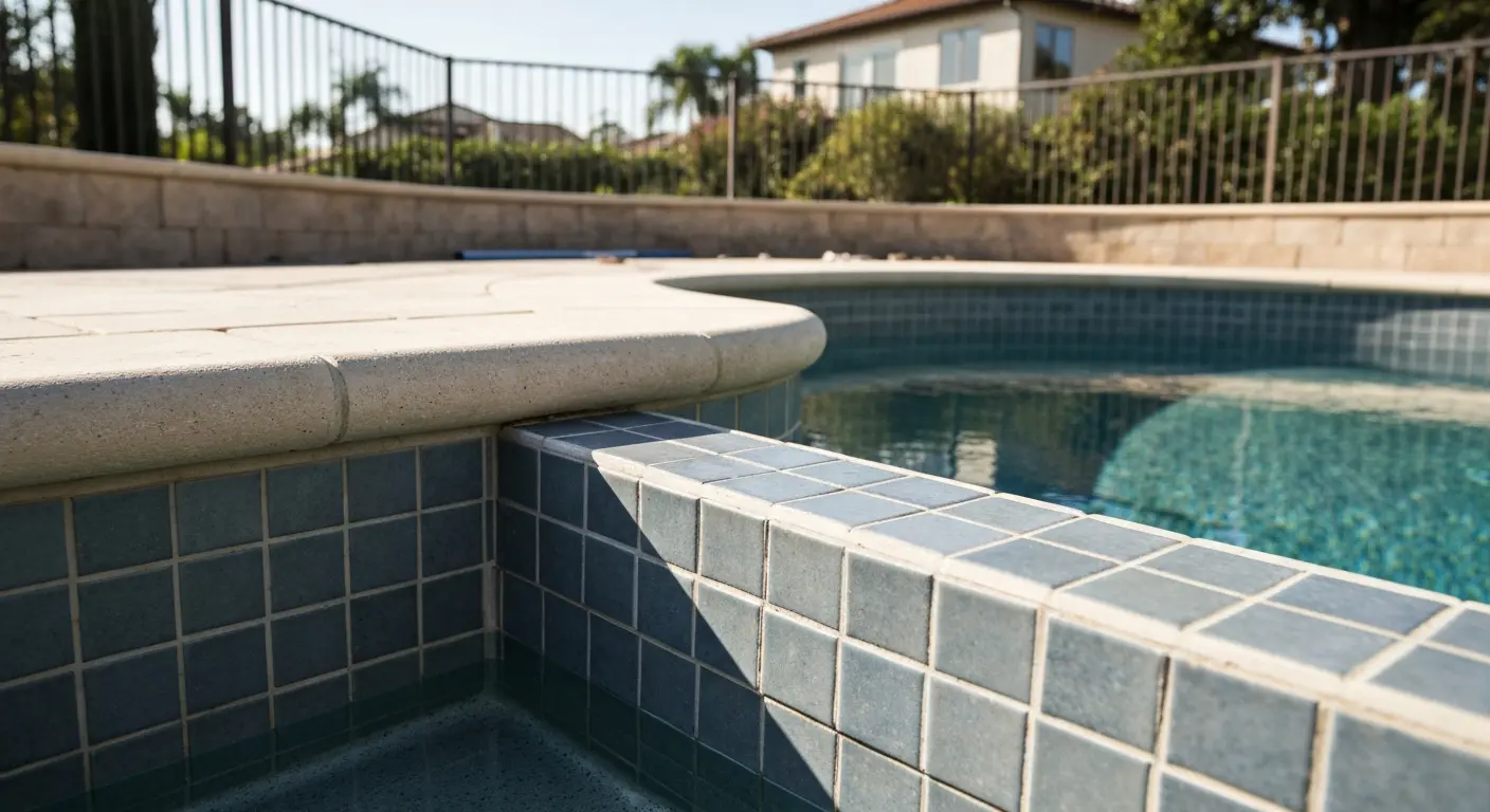 Pool tile and coping installation
