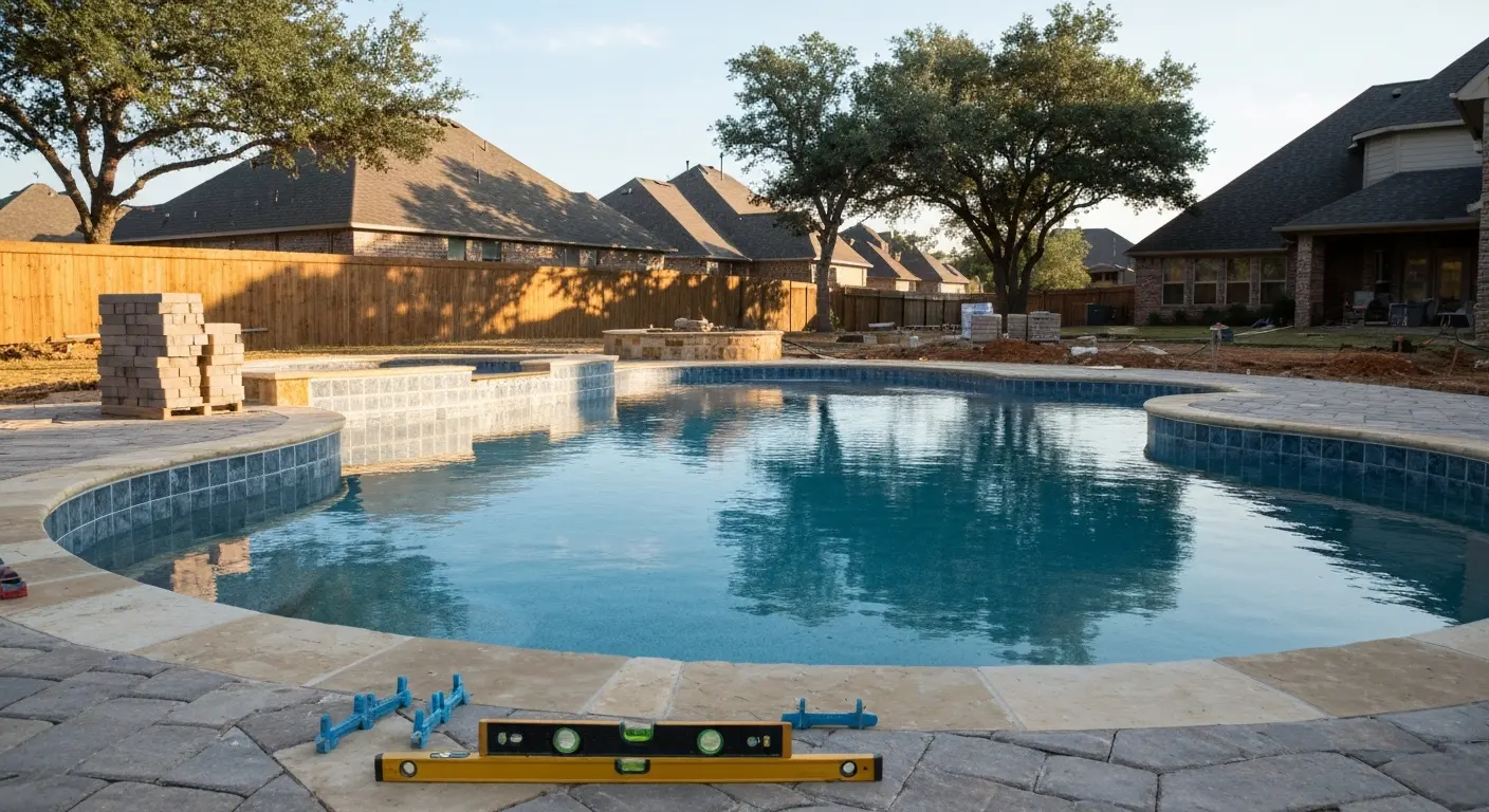 New pool construction site