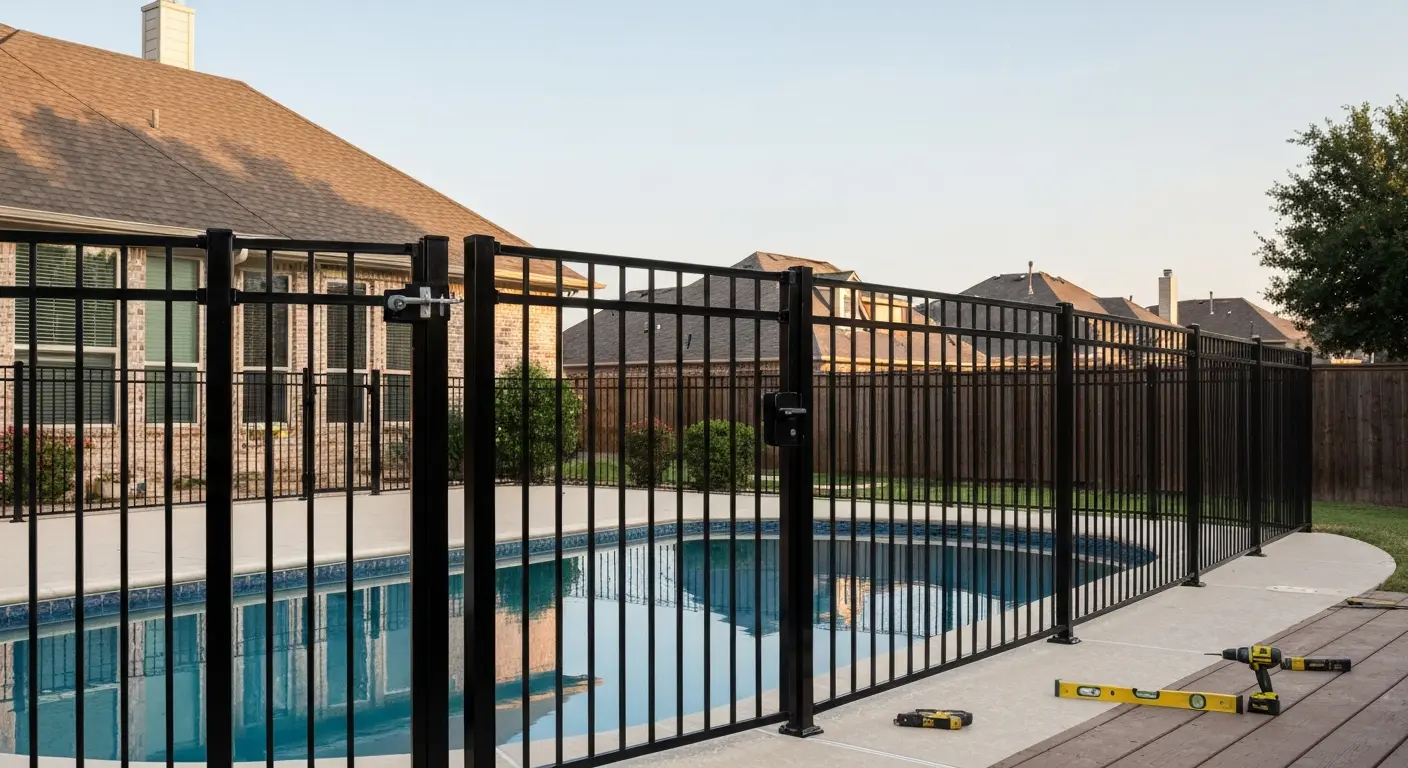 Residential pool fence installation