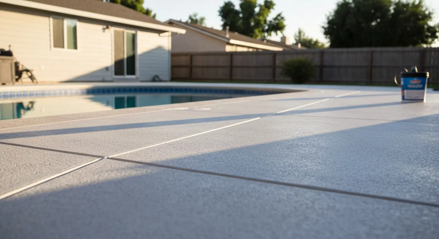 Pool deck resurfacing project