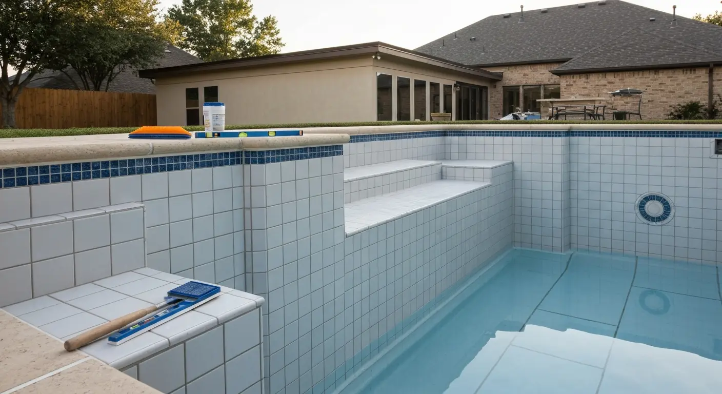 Full pool interior tiling project