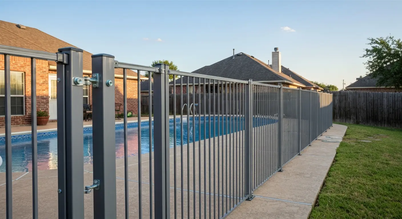Above-ground pool fence installation