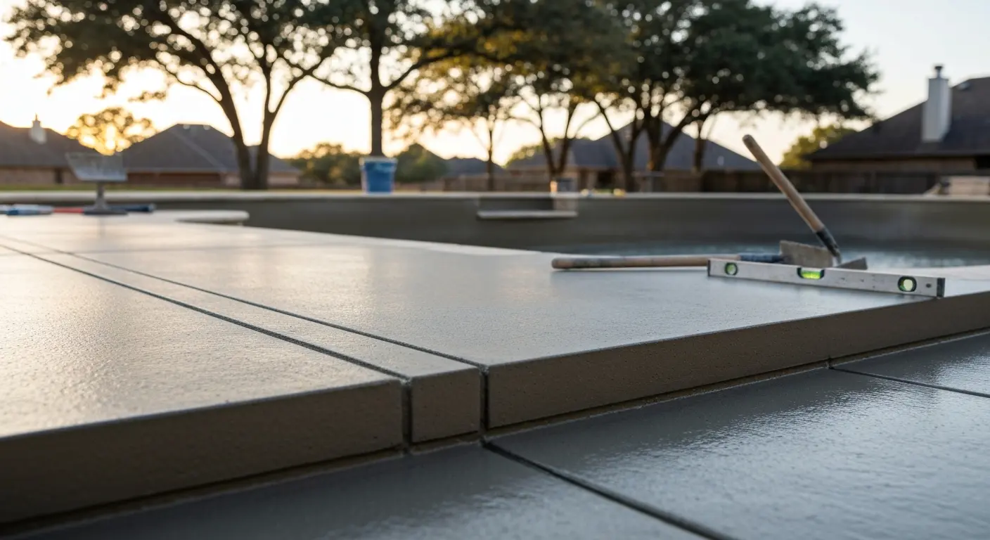 Concrete pool coping installation