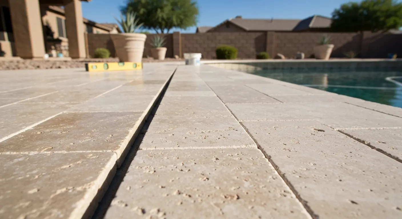 Travertine pool coping