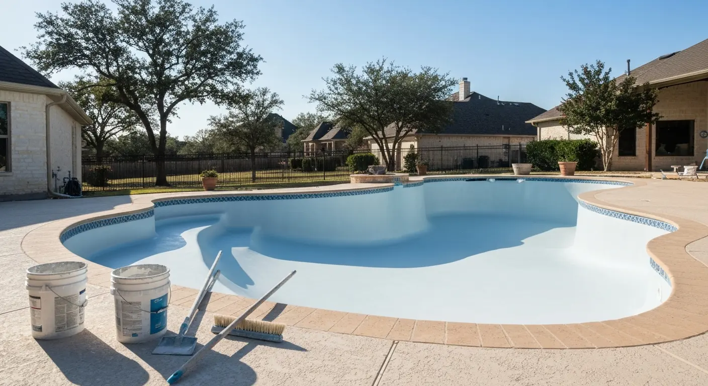 Pool plaster resurfacing project