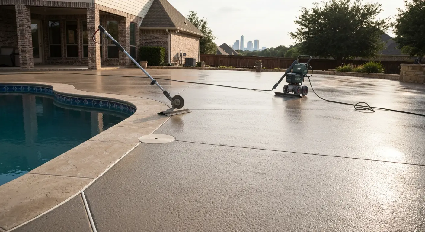 Pool deck resurfacing in Allen