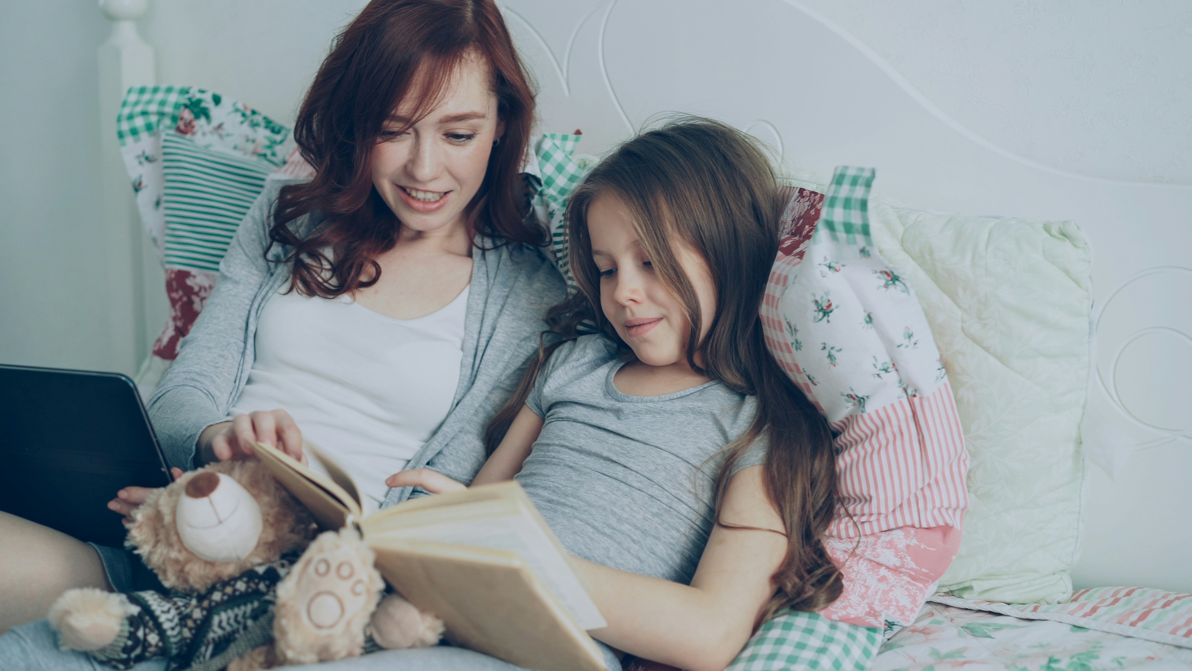 Child learning with supportive guidance and communication