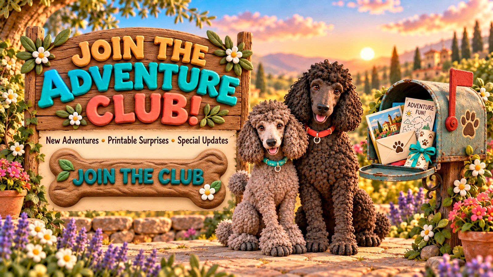 Join the Adventure Club — new adventures, printable surprises, and special updates with April and Andy