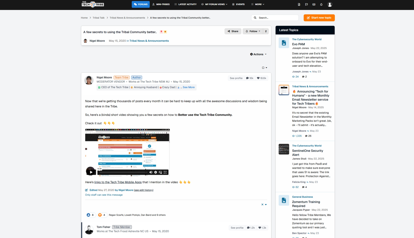 Tech Tribe Community Portal Dashboard