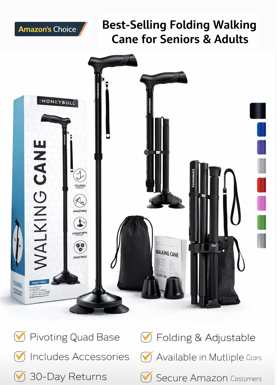 HoneyBull Walking Cane