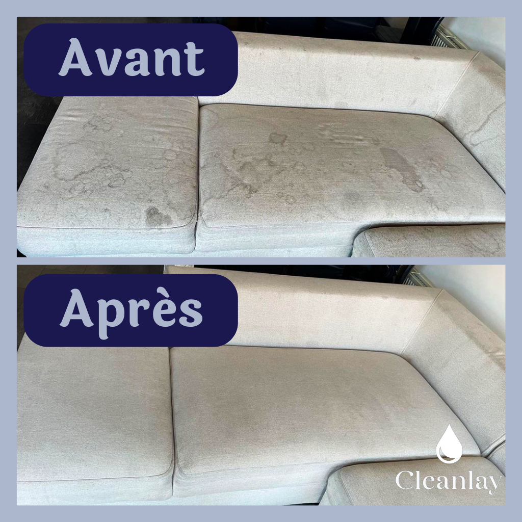 Résultat de nettoyage de canapé par Cleanlay