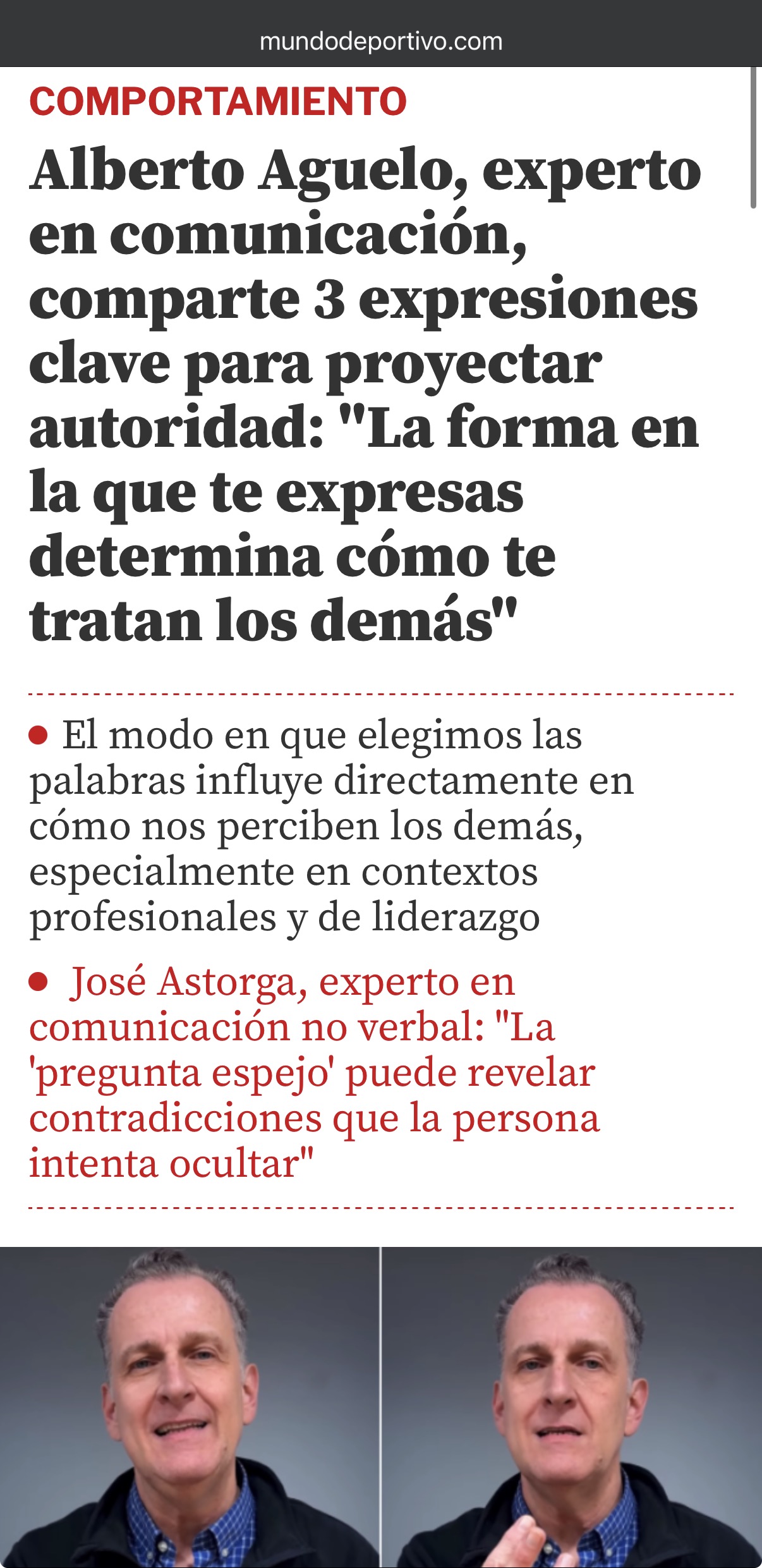 Aparición en prensa