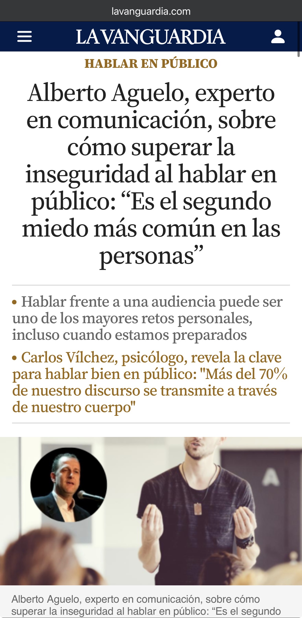 Aparición en prensa