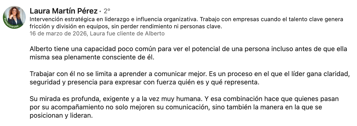 Recomendación en LinkedIn