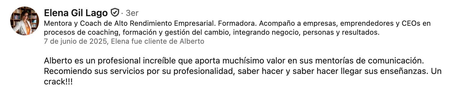 Recomendación en LinkedIn