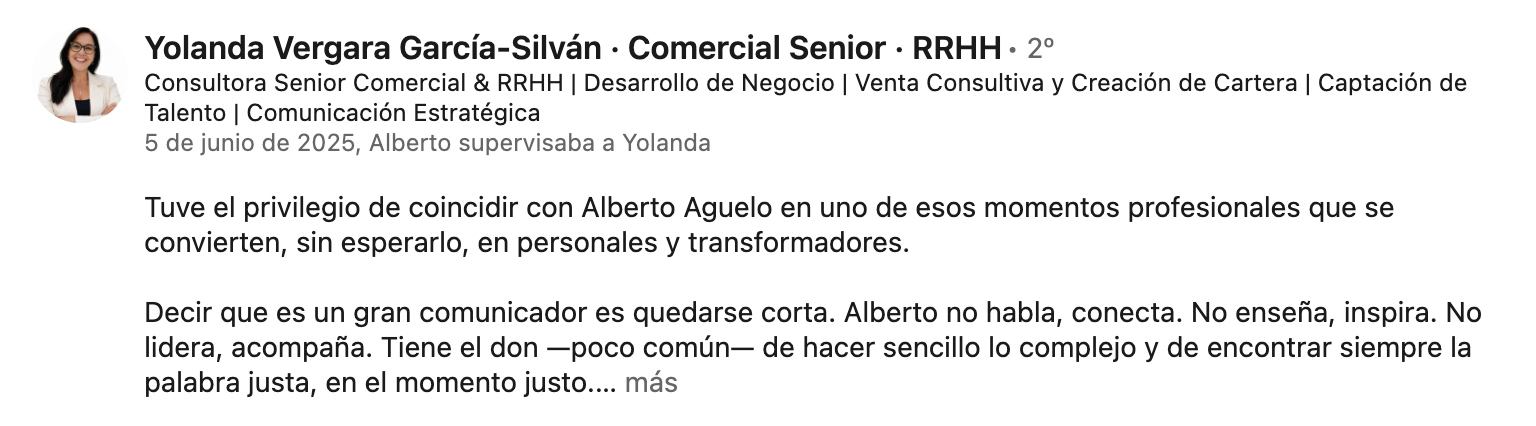 Recomendación en LinkedIn