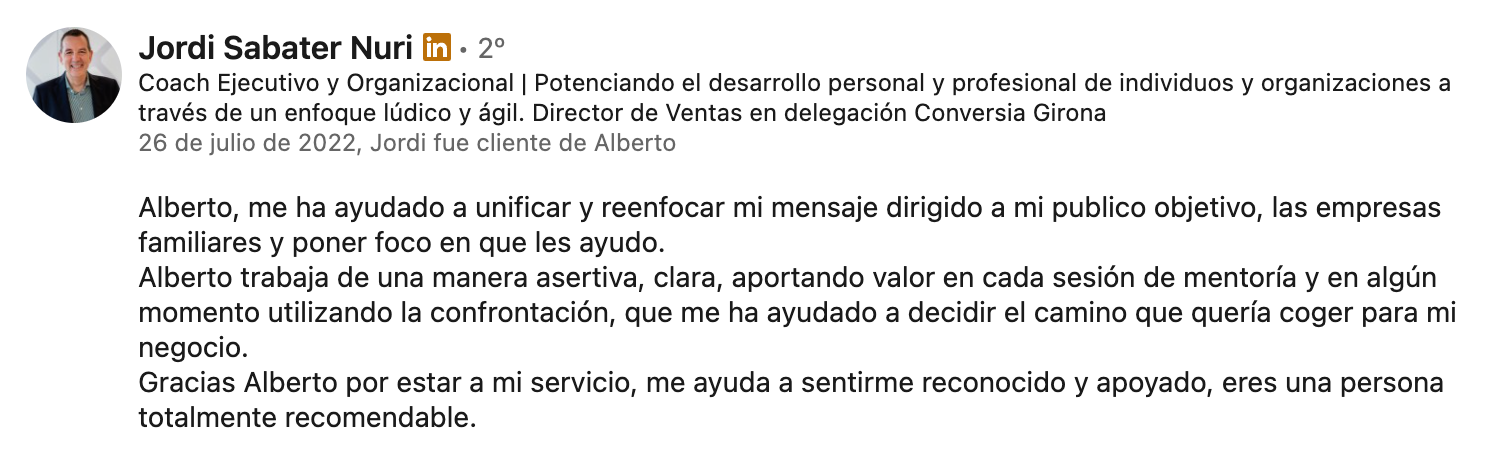 Recomendación en LinkedIn