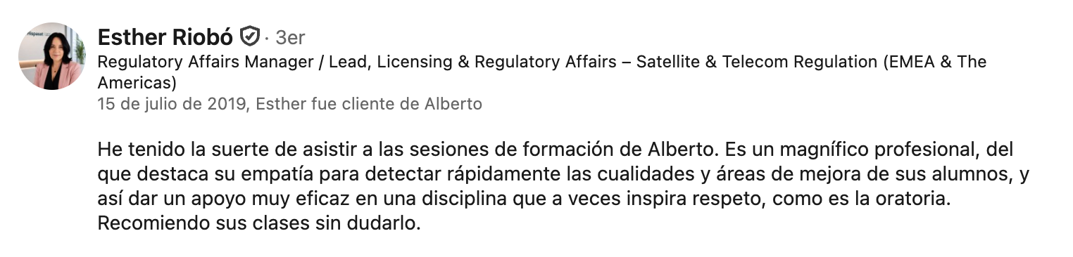 Recomendación en LinkedIn